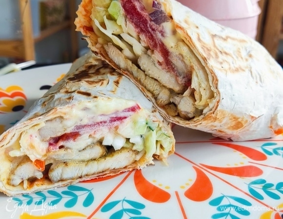 Домашняя шаурма с курицей