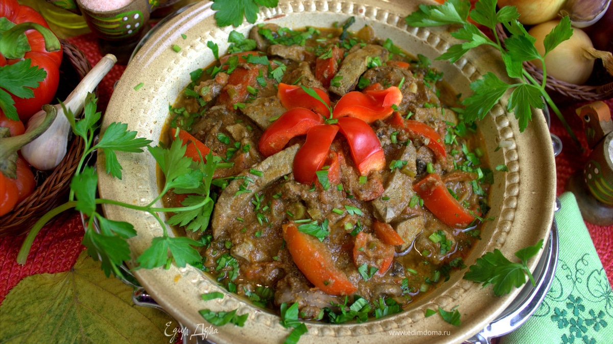 Печеночно-грибное рагу