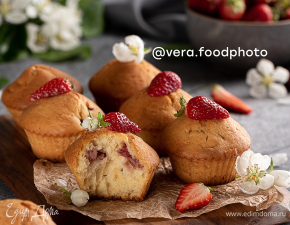 Клубничные кексы Клубничные кексы