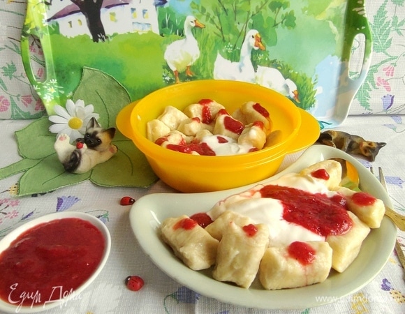 Ленивые вареники с бананом