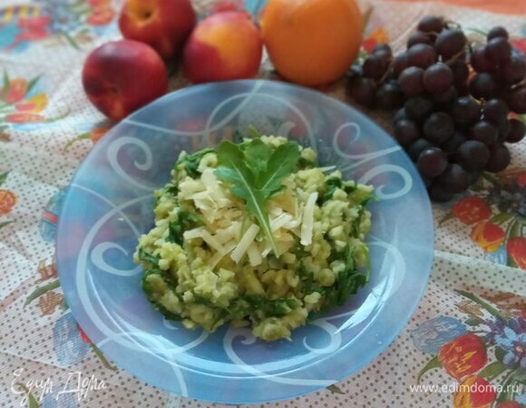 Ризотто с горошком и руколой