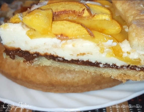 Галета с творогом, нектаринами и шоколадной прослойкой Галета с творогом, нектаринами и шоколадной прослойкой