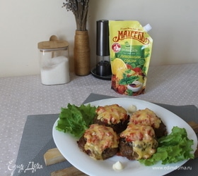 Мясные гнезда «Сытные» с грибами и сыром