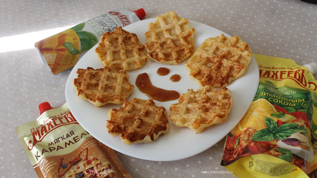 Сырные вафли с карамелью