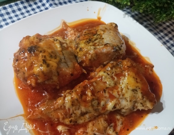 Пикша, запеченная в заливке