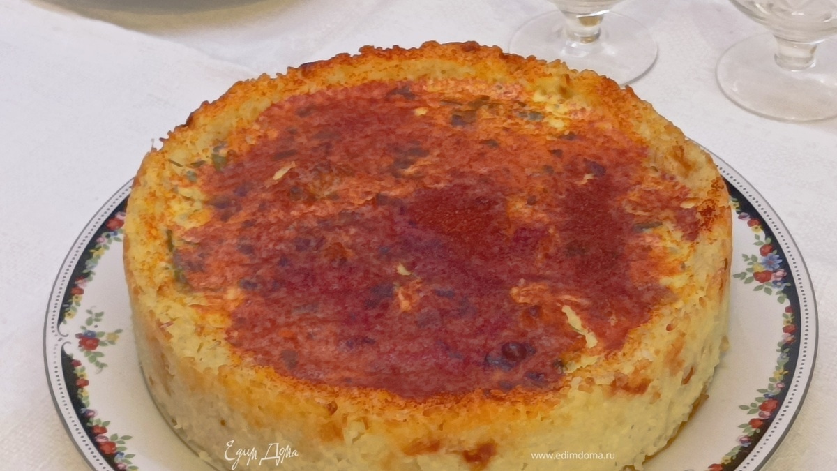 Рисовый пирог с рыбой