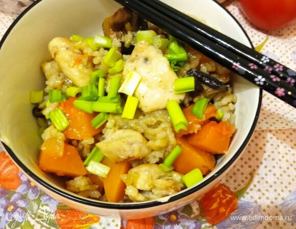 Рис с курицей и тыквой по-китайски Рис с курицей и тыквой по-китайски
