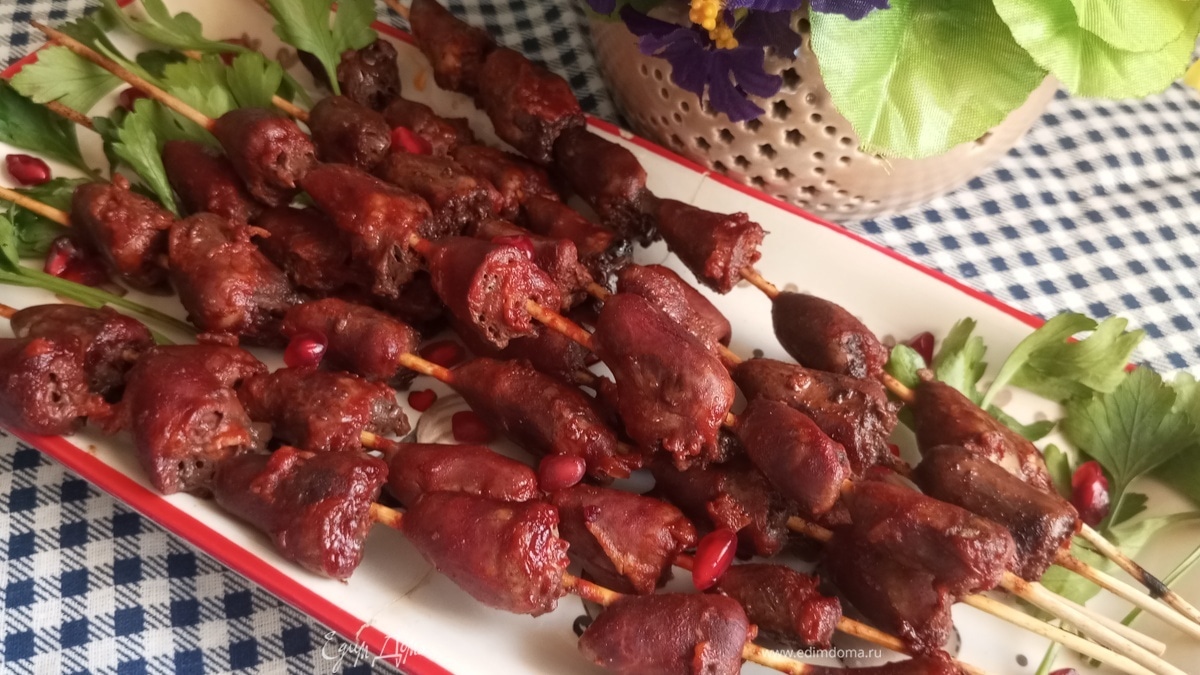 Запеченные куриные сердечки