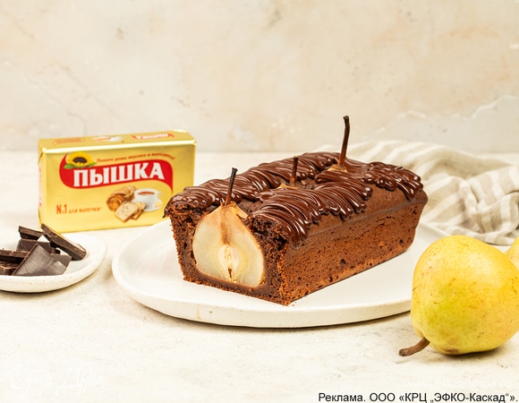 Кекс с грушами и шоколадом