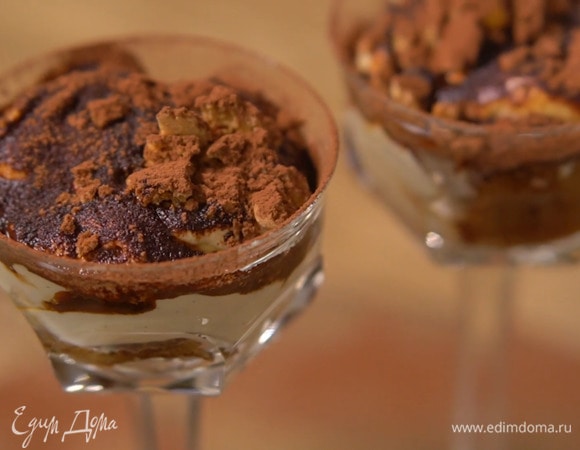 Тирамису аффогато на перепелиных яйцах 