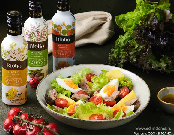 Салат с тунцом, картофелем и яйцами