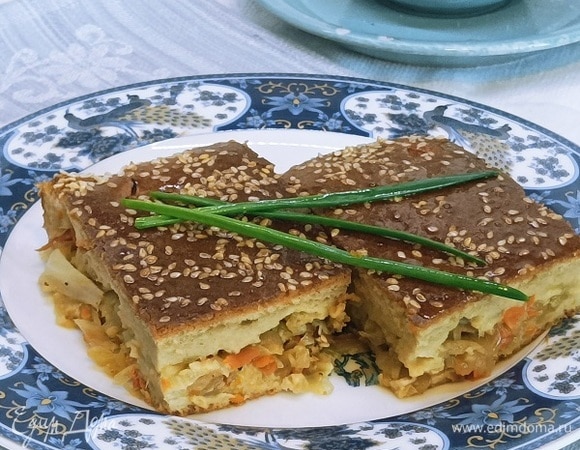 Заливной пирог с капустой Заливной пирог с капустой