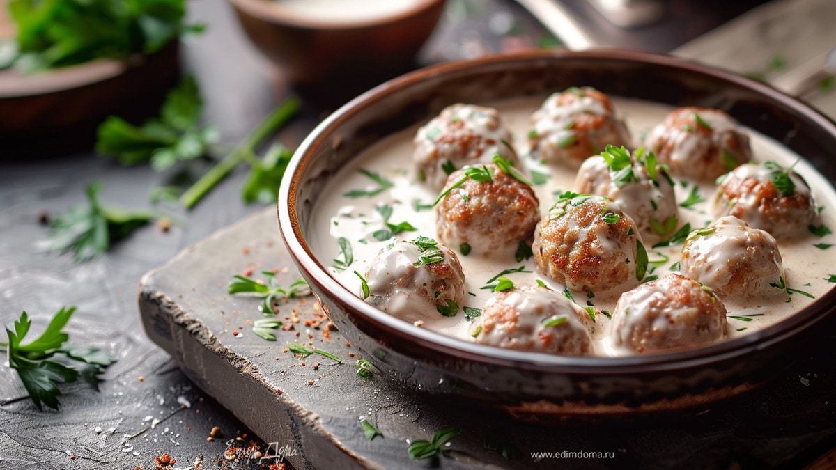 Фрикадельки в сливочном соусе