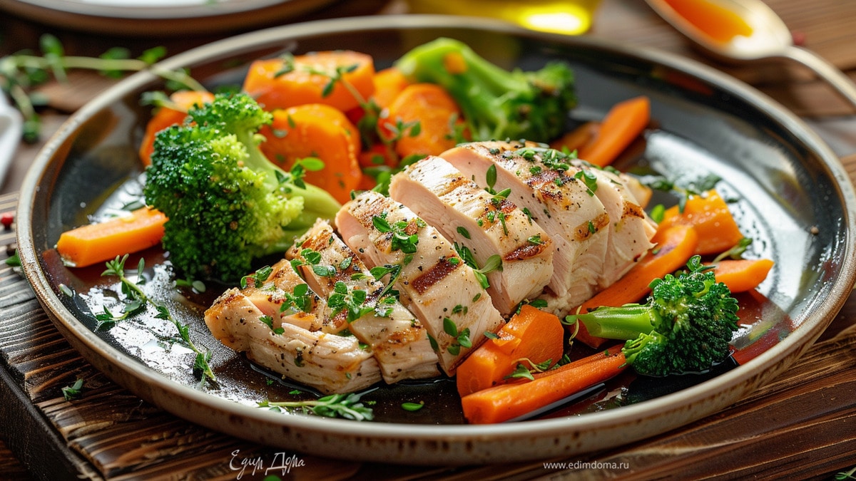 Филе индейки с гарниром из овощей