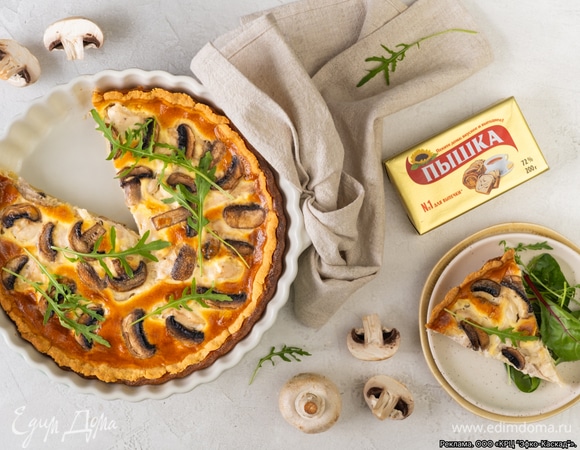 Киш с курицей и грибами Киш с курицей и грибами