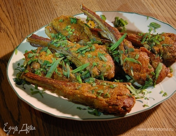 Бараньи котлетки карри под пармезановой корочкой Бараньи котлетки карри под пармезановой корочкой