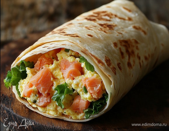 Рыба с яйцом в лаваше