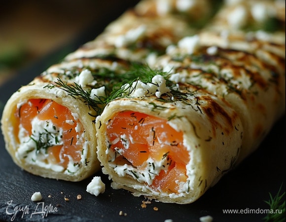 Рулет с рыбой в лаваше