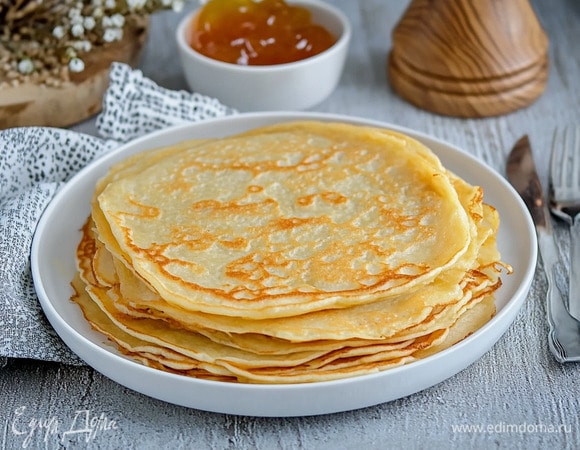 Постные блины на воде без яиц