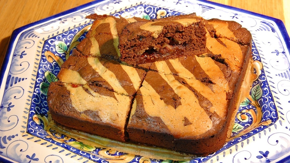 Брауни с арахисовой прослойкой