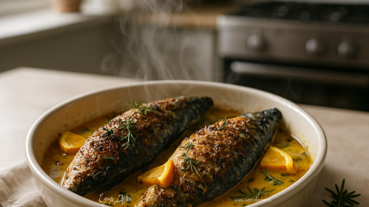 Скумбрия в фольге с лимоном и розмарином