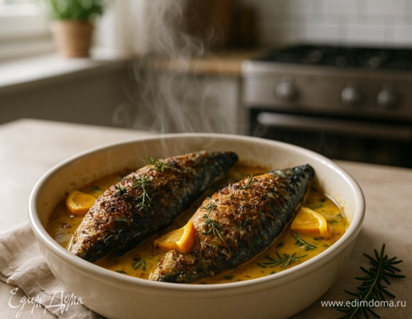 Скумбрия в фольге с лимоном и розмарином