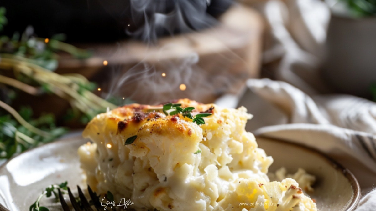 Запеканка из цветной капусты с сыром и сливками