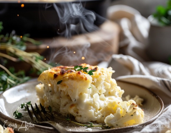 Запеканка из цветной капусты с сыром и сливками