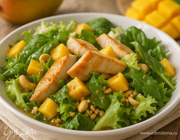 Вьетнамский салат с манго и курицей
