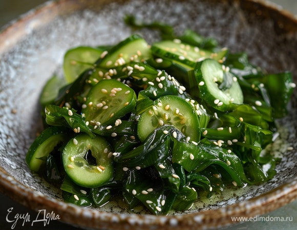 Японский салат с водорослями и кунжутом