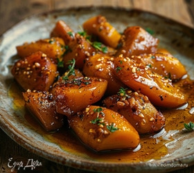 Молодая морковь, запеченная с медом и тимьяном