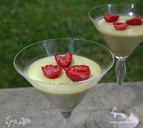 Панна котта на чае матча