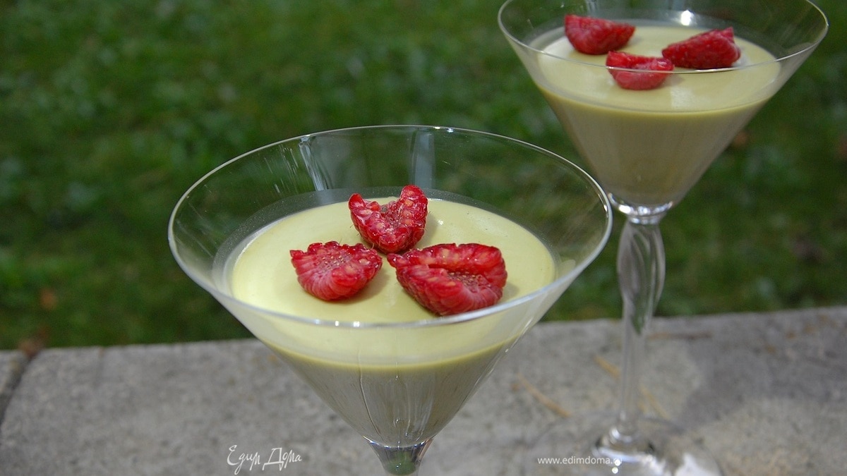 Панна котта на чае матча