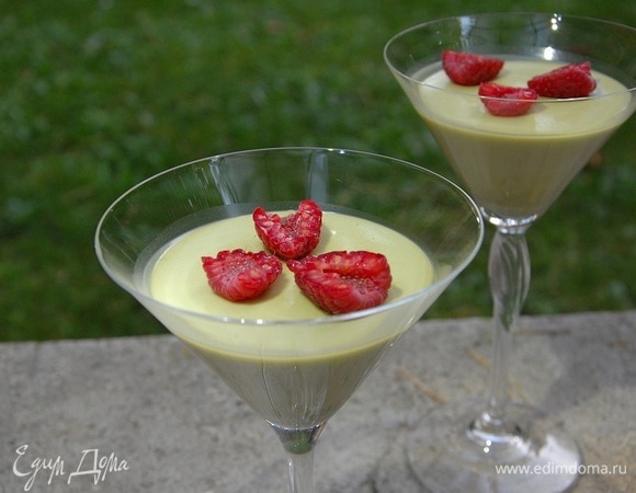 Панна котта на чае матча