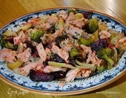 Осенний салат с запеченной семгой, фенхелем, брокколи и брюссельской капустой Осенний салат с запеченной семгой, фенхелем, брокколи и брюссельской капустой