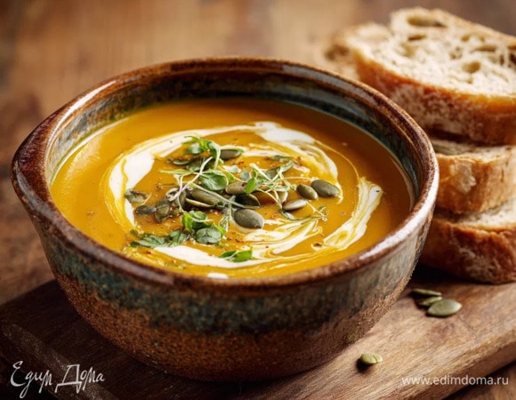 Сливочный крем-суп из тыквы с чесноком Сливочный крем-суп из тыквы с чесноком