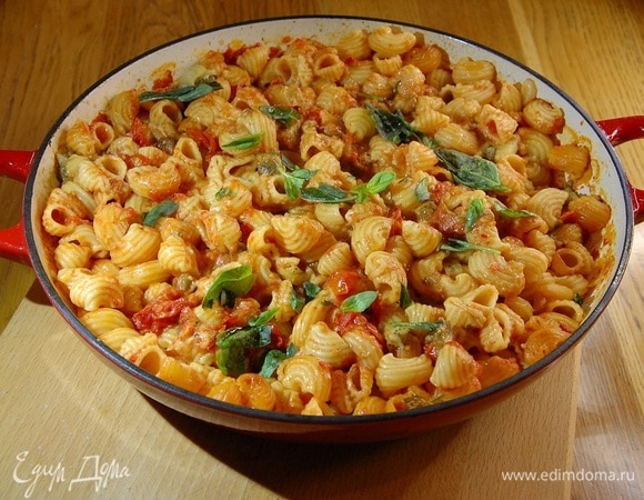 Макароны в духовке с помидорами и баклажанами Макароны в духовке с помидорами и баклажанами
