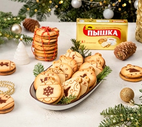 Печенье в виде елочных шариков