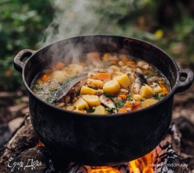 Речная уха на костре