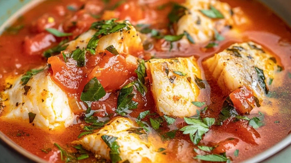 Средиземноморский томатный рыбный суп