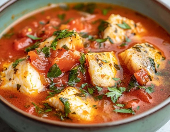 Средиземноморский томатный рыбный суп
