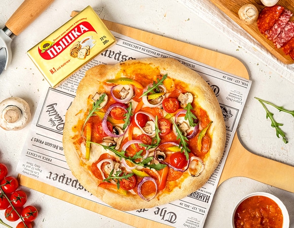 Пицца на толстом тесте 