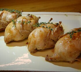 Перепелки, фаршированные рисом, курагой и орехами