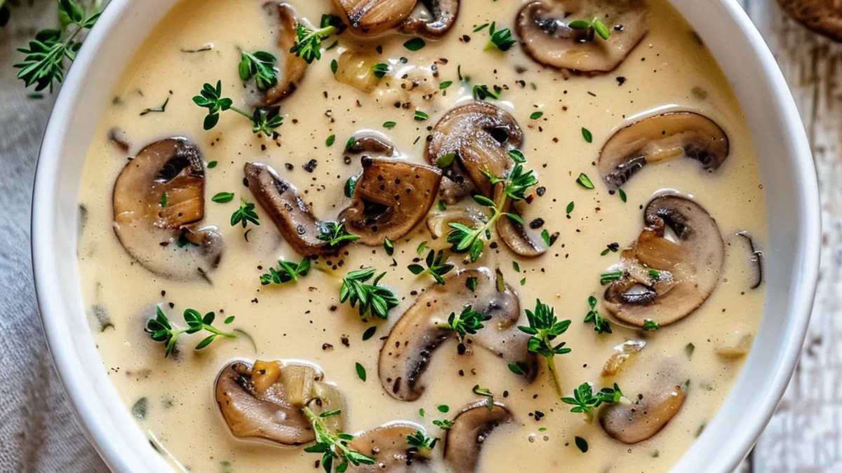 Суп с грибами и сыром