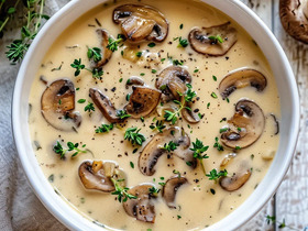 Суп с грибами и сыром