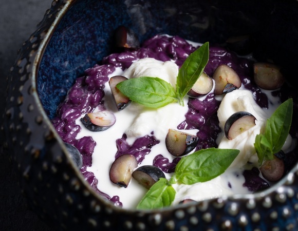 Ризотто с черникой и страчателлой