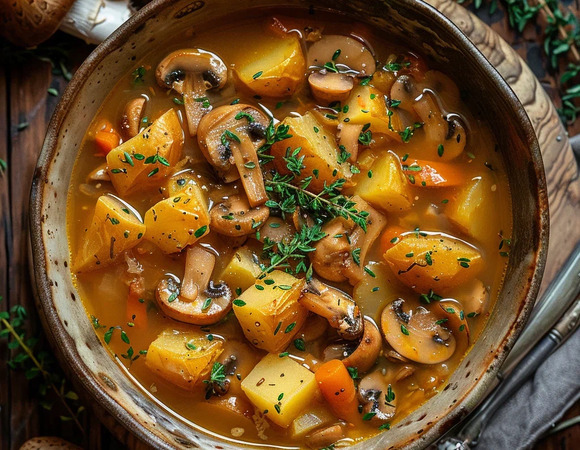 Суп с лесными грибами