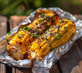 Кукуруза в духовке с чесночным маслом