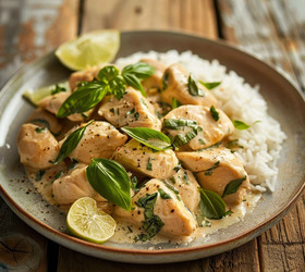 Курица в кокосовом молоке с лаймом и базиликом