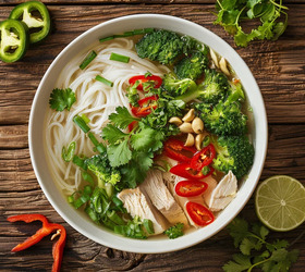 Суп Фо с овощами и курицей